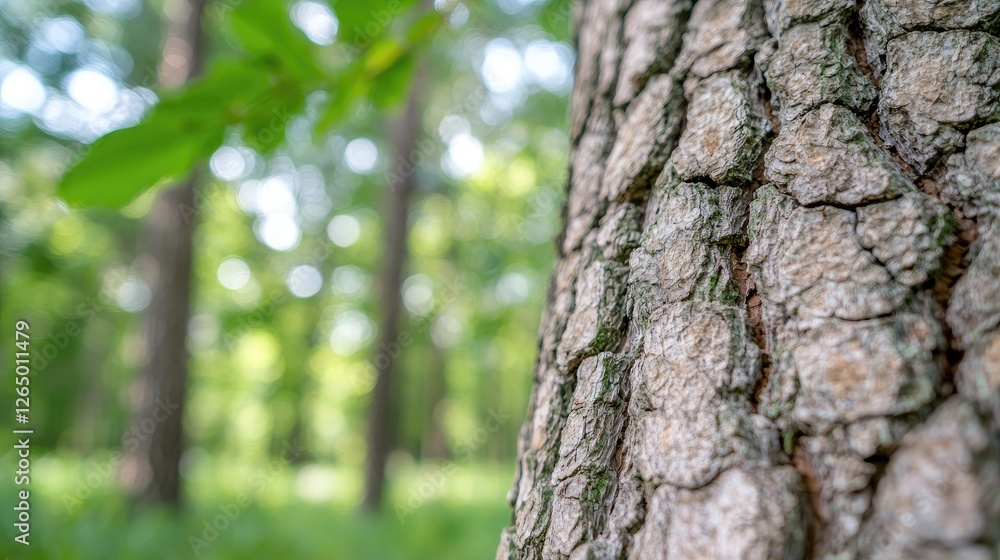 Forest tree bark texture, sunlight, green background, nature photography, website banner Forest tree bark texture, sunlight, green background, nature photography, website banner