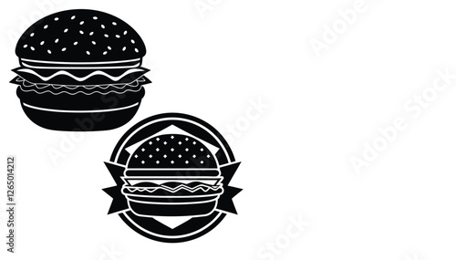 Hamburger Fast Food Icons,big burger, hamburger hand drawn vector illustration