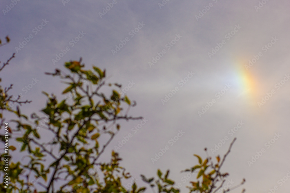 Obraz premium Little part of rainbow in sky