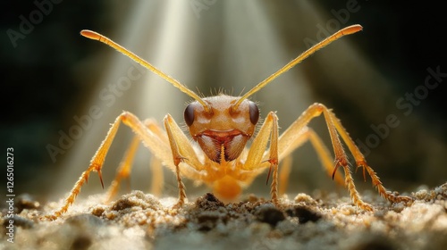 Wallpaper Mural Orange ant macro shot, soil background, spotlight, nature Torontodigital.ca