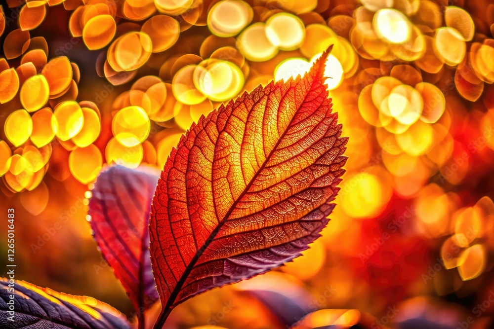 A close-up macro reveals the detailed textures and rich autumn colors of red, yellow, orange, and brown leaves. A close-up macro reveals the detailed textures and rich autumn colors of red, yellow, orange, and brown leaves.