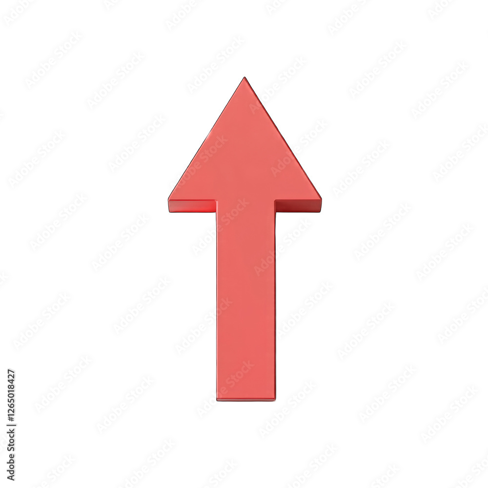 Red Up Arrow Wooden Style Design icon isolated on transparent background Red Up Arrow Wooden Style Design icon isolated on transparent background