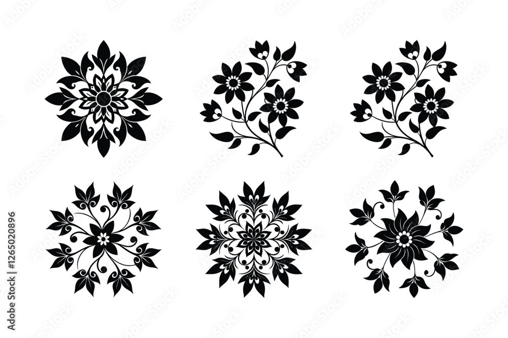 Set of floral ornaments art Set of floral ornaments art