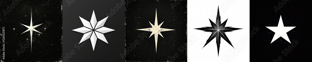 Fototapeta premium Diverse Star Designs Representing Light and Cosmic Elegance