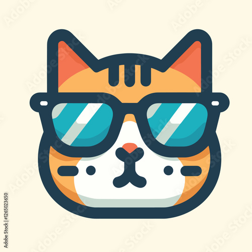 Cool Cat with Sunglasses Vector Illustration