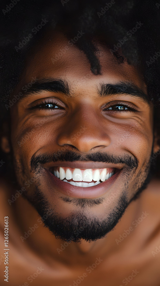 Radiant Smile: A Close-Up Portrait of a Happy Man Radiant Smile: A Close-Up Portrait of a Happy Man