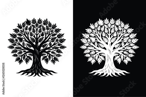 Yew tree icon vector on White Background ,Vector Art Illustration on white background.