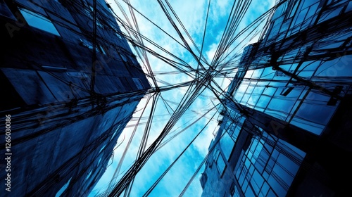 Urban Electrical Gridlock: A Tangled Web Above Modern Buildings