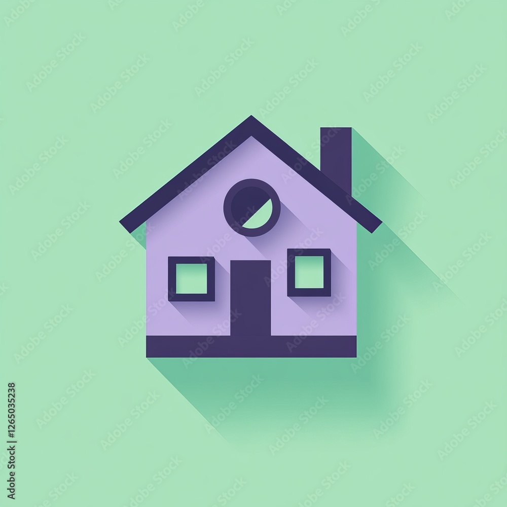 Elegant Lavender House Icon: A Simple and Modern Architectural Design Elegant Lavender House Icon: A Simple and Modern Architectural Design