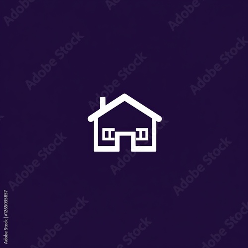 A Minimalist Icon of a Home: Simple Line Art House Design for Real Estate or Residential Projects photo