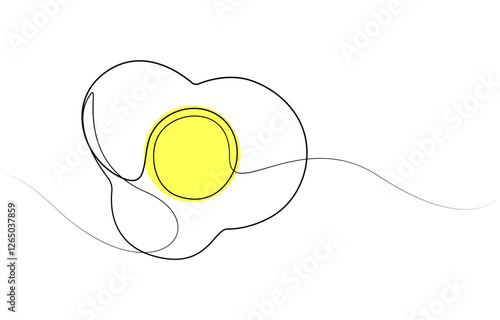 Continuous one line Vegan eggs food