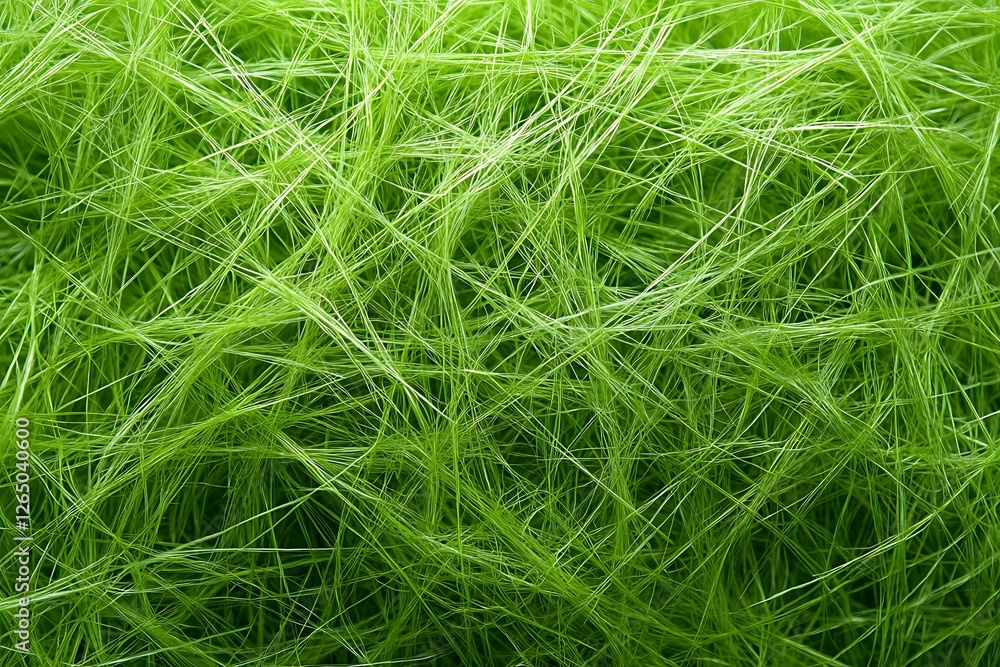 Close-up of vibrant green grass blades intertwined, showcasing nature's texture and depth Close-up of vibrant green grass blades intertwined, showcasing nature's texture and depth