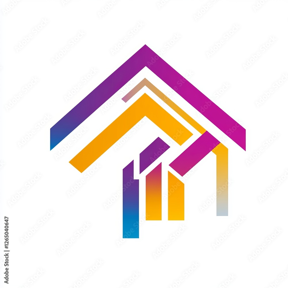 Dynamic Colorful Geometric House Logo Design Dynamic Colorful Geometric House Logo Design