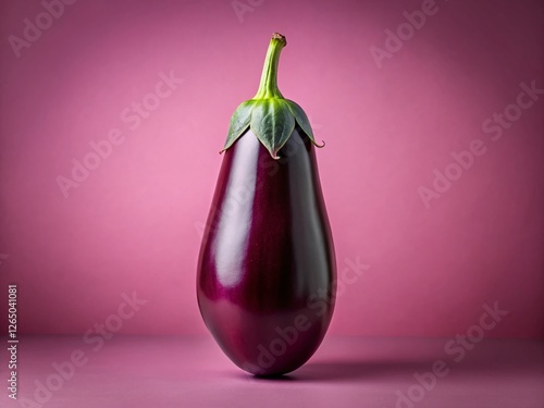 Minimalist Pink Background Eggplant Still Life Photography
