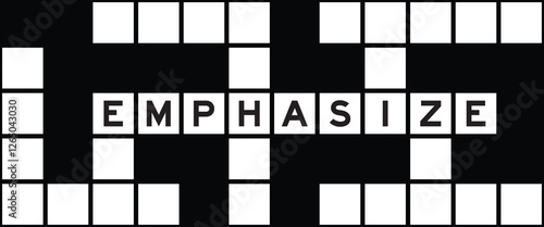 Alphabet letter in word emphasize on crossword puzzle background