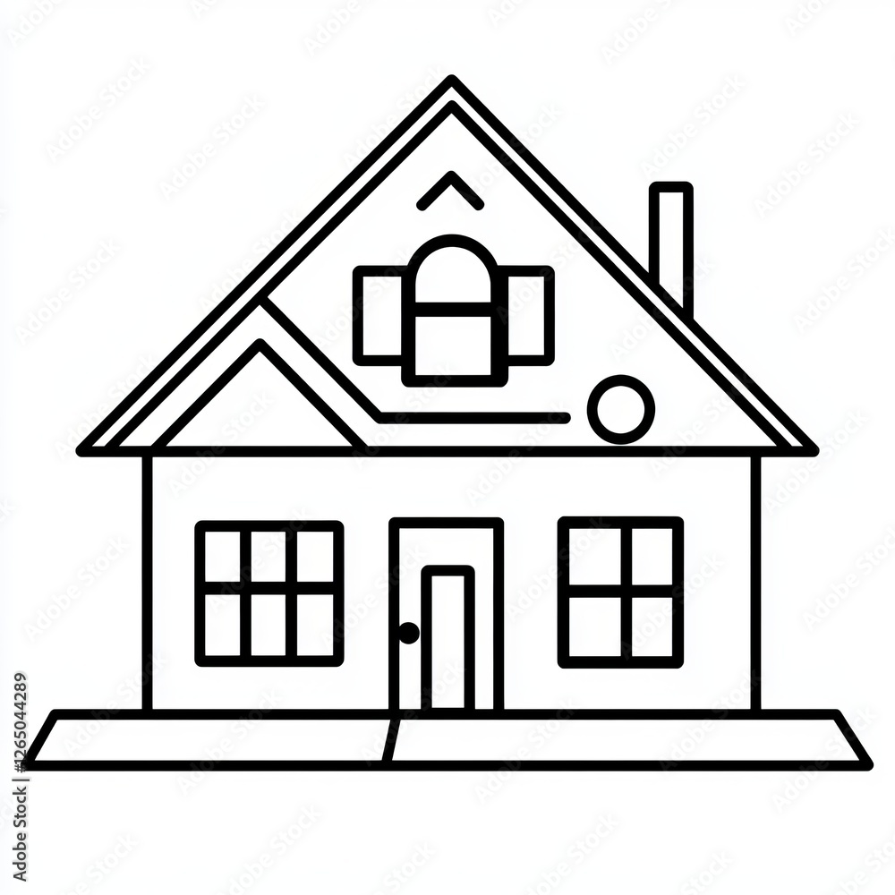 Elegant House Design Illustration: A Simple and Modern Home Elegant House Design Illustration: A Simple and Modern Home