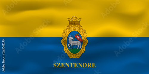 Cuadro en lienzo Flag of Szentendre, Flag background, waving flag