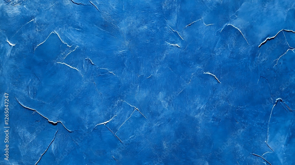 Obraz premium Textured Blue Acrylic Paint: Close-Up Abstract Art AI Generated
