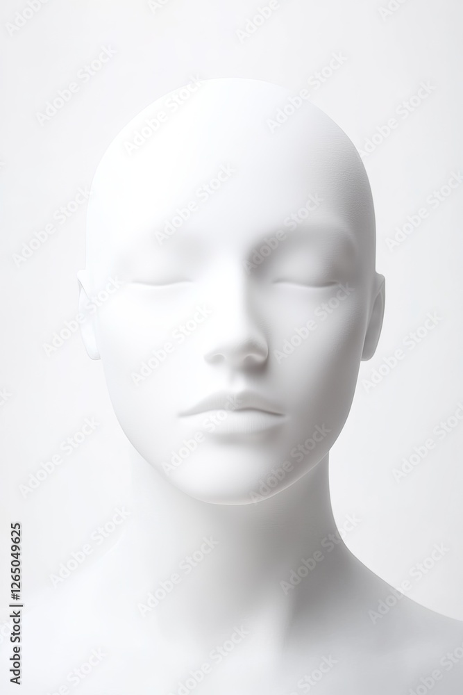 White Mannequin Head in a Minimalist Setting Ideal for Creative and Artistic Displays White Mannequin Head in a Minimalist Setting Ideal for Creative and Artistic Displays