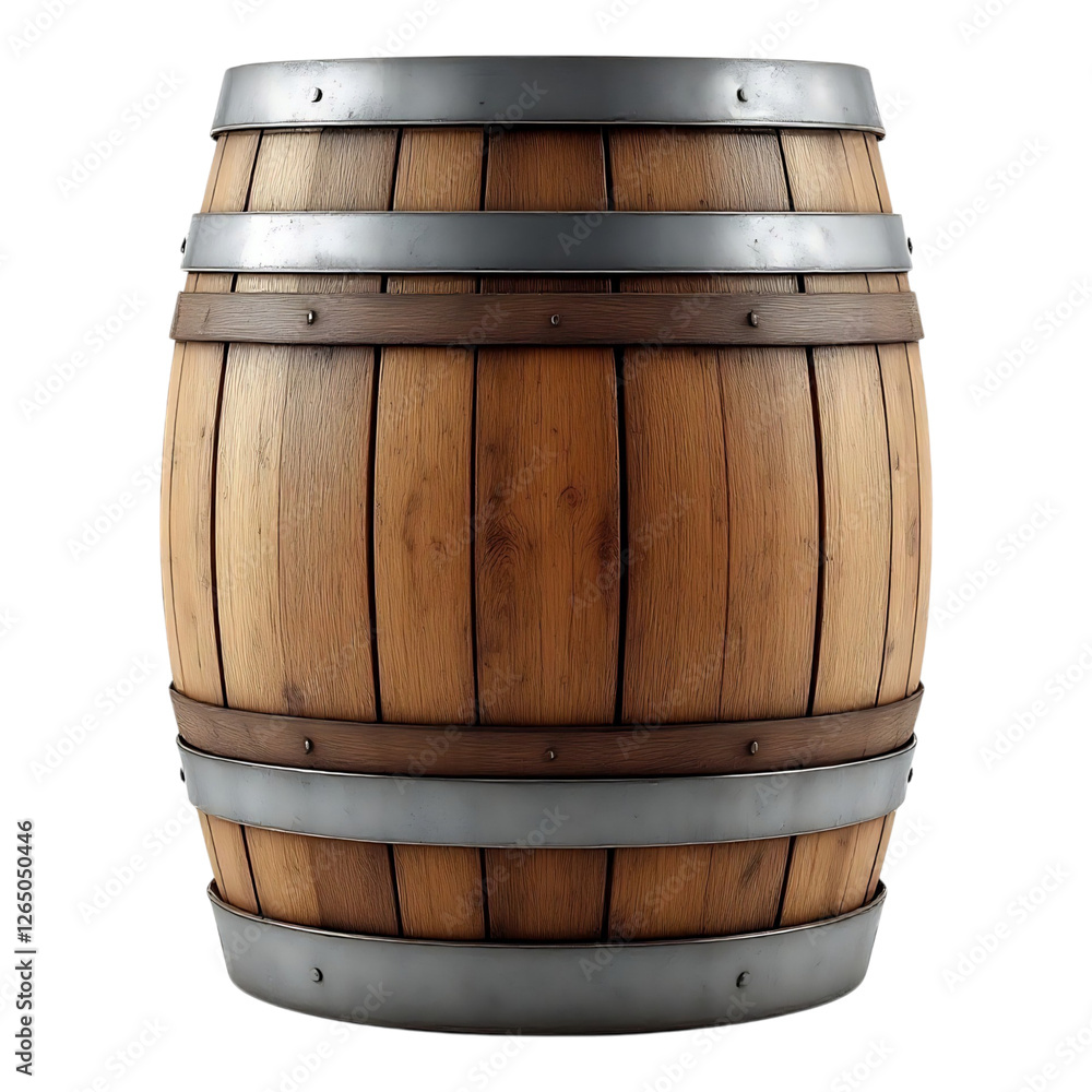 Fototapeta premium Large wooden barrel with a rustic finish