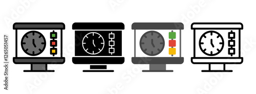 Set of Delta Line, Line Filled, Glyph, Flat Icons