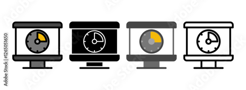 Set of Chi Line, Line Filled, Glyph, Flat Icons