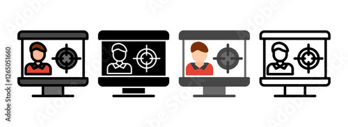 Set of Psi Line, Line Filled, Glyph, Flat Icons
