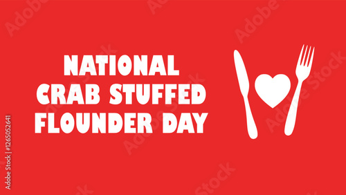 National Crab Stuffed Flounder Day web banner design illustration 