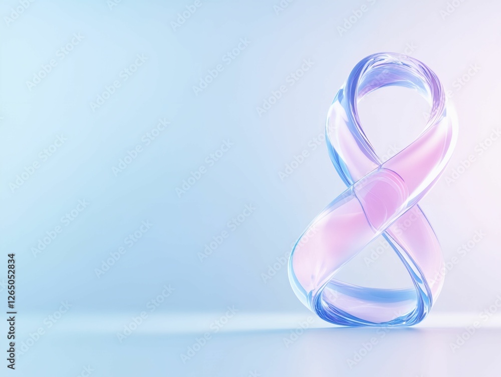 Blue and pink 8 is shown on a white background Blue and pink 8 is shown on a white background