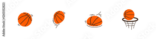 Basketball Ball Vector Icon Set
