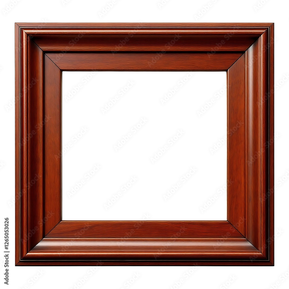 Wooden picture frame with a simple brown design Wooden picture frame with a simple brown design