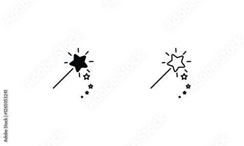 Magic Wand icons set vector stock illustration