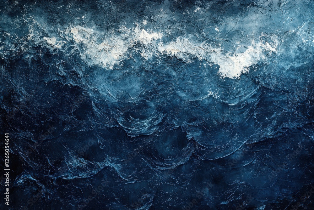 Fototapeta premium Majestic Ocean Waves Crashing in Turbulent Blue Waters Captured in High-Resolution Imagery
