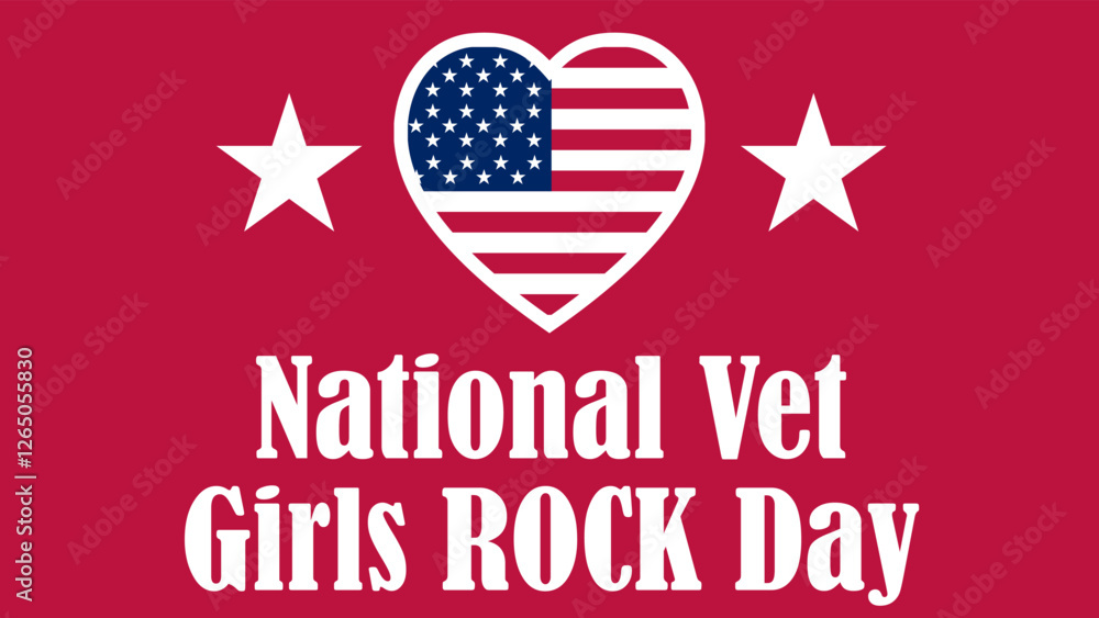 National Vet Girls ROCK Day web banner design illustration National Vet Girls ROCK Day web banner design illustration