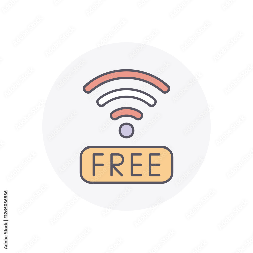 Free Wifi vector icon stock illustration Free Wifi vector icon stock illustration