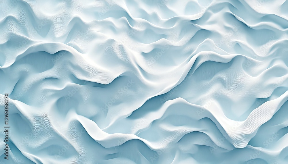 Obraz premium Abstract Soft Wave Pattern With Smooth Lines, Flowing Background In Pastel Light Blue Color