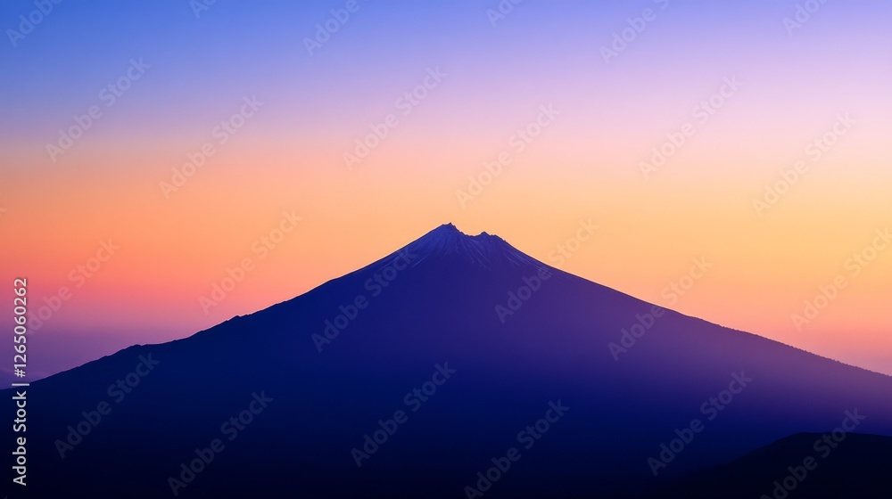 The sun sets behind a towering mountain peak, casting a beautiful blend of purple and orange hues across the sky, creating a breathtaking twilight scene. The sun sets behind a towering mountain peak, casting a beautiful blend of purple and orange hues across the sky, creating a breathtaking twilight scene.