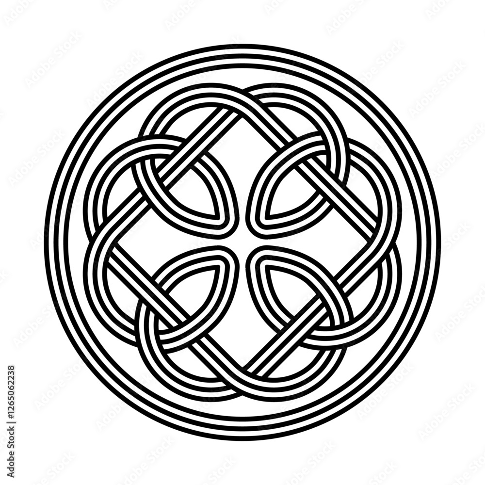 series of celtic knot trinity endless isolated on white background for tattoo logo icon symbol. vector illustration