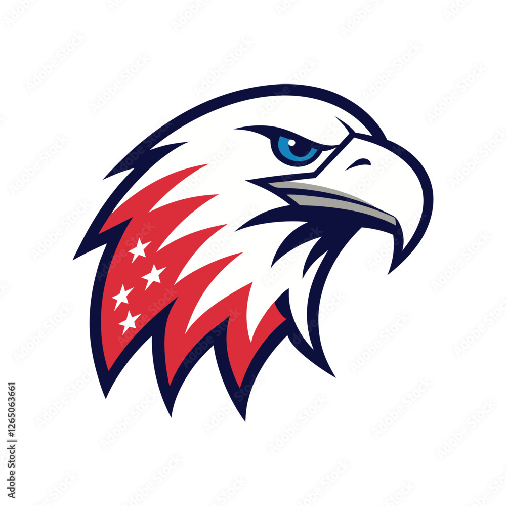 Obraz premium Majestic Eagle Illustration with American Flag