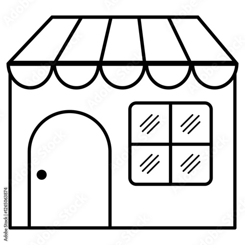 vector illustration of a shop window with sale sign