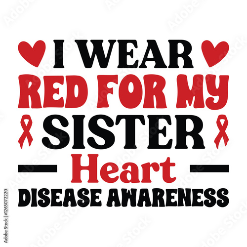 Heart Disease Awareness T-Shirt Design.