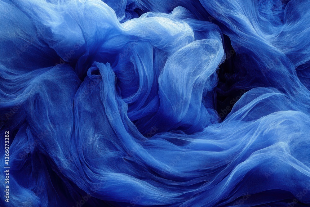 Fototapeta premium Abstract Fluid Blue Texture with Wispy Patterns and Ethereal Movement in Dreamlike Atmosphere