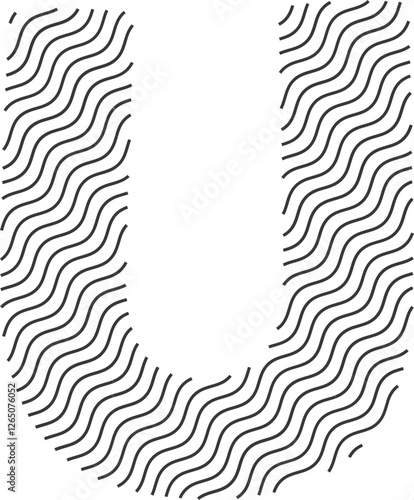 Letter U with wave effect
