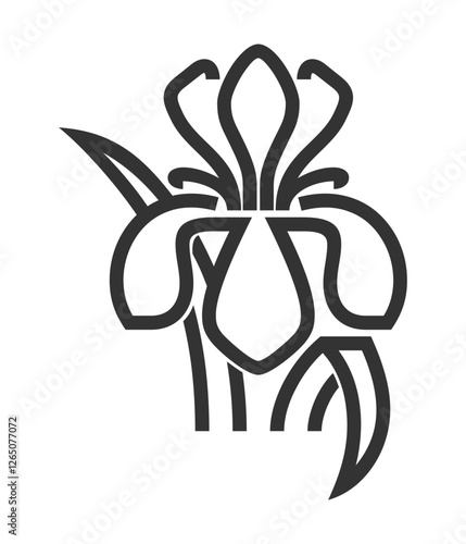 Orris essential oil icon in bold line