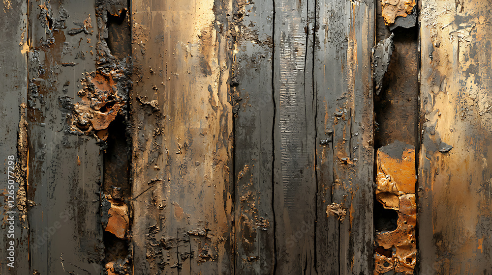 The image is of a wooden surface with a lot of damage and rust. generated using AI The image is of a wooden surface with a lot of damage and rust. generated using AI