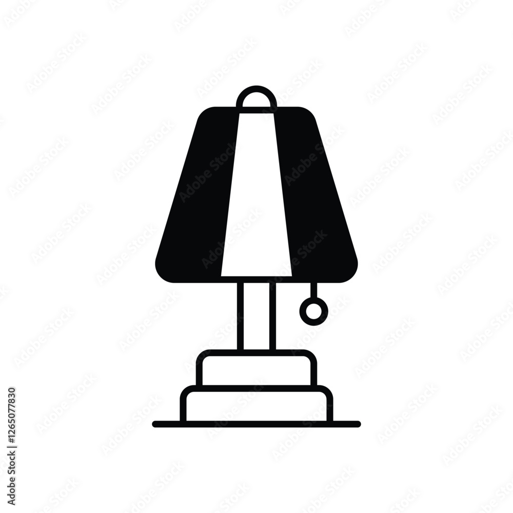 Obraz premium Table Lamp vector icon stock illustration