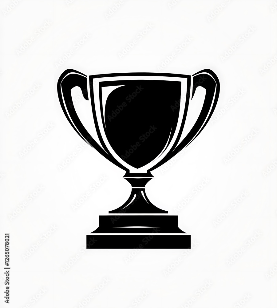 Simple trophy cup icon, black on a white background, SVG cut file design Simple trophy cup icon, black on a white background, SVG cut file design