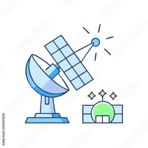 solar tracker icon, solar tracker vector illustration-simple illustration of solar tracker, perfect for solar tracker logos and icons