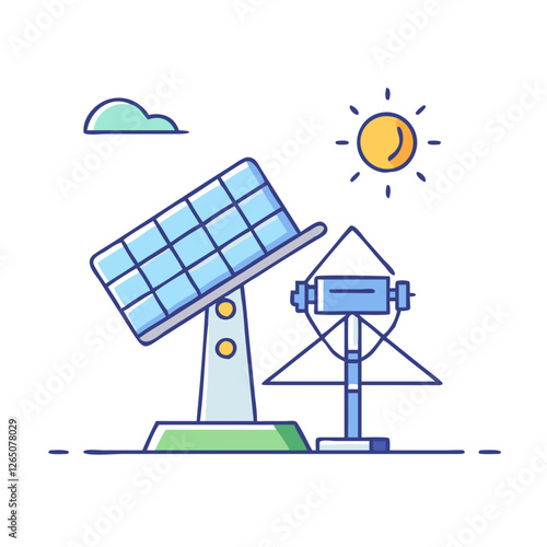 solar tracker icon, solar tracker vector illustration-simple illustration of solar tracker, perfect for solar tracker logos and icons