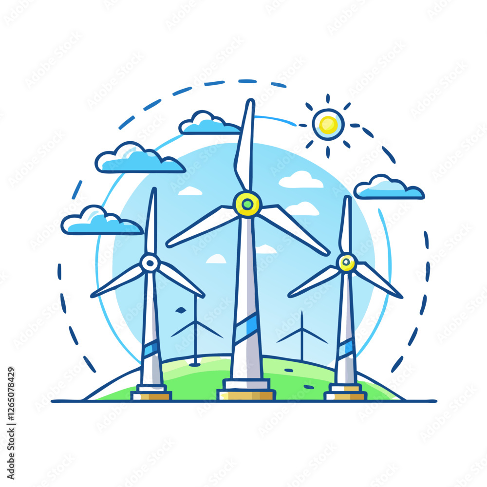 wind farm icon, wind farm vector illustration-simple illustration of wind farm, perfect for wind farm logos and icons
